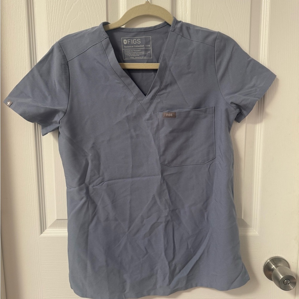 Figs Blue Scrub Top